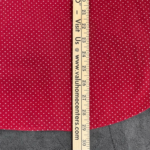 Esprit long sleeve button down red white polka dot corduroy shirt women Sz.Med - Picture 7 of 7